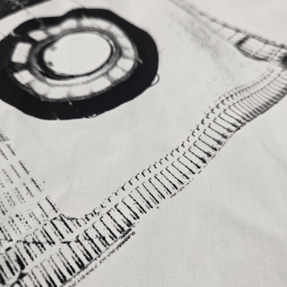 NWT Zara Men's White Shirt with Black Cassette Print Size M - Picture 3 of 11